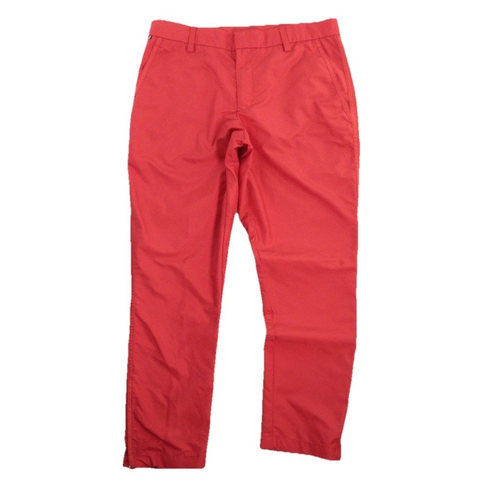 J.LINDEBERG Troyan Regular Fit Micro Twill Golf Pants Men 34x30 Red Performance